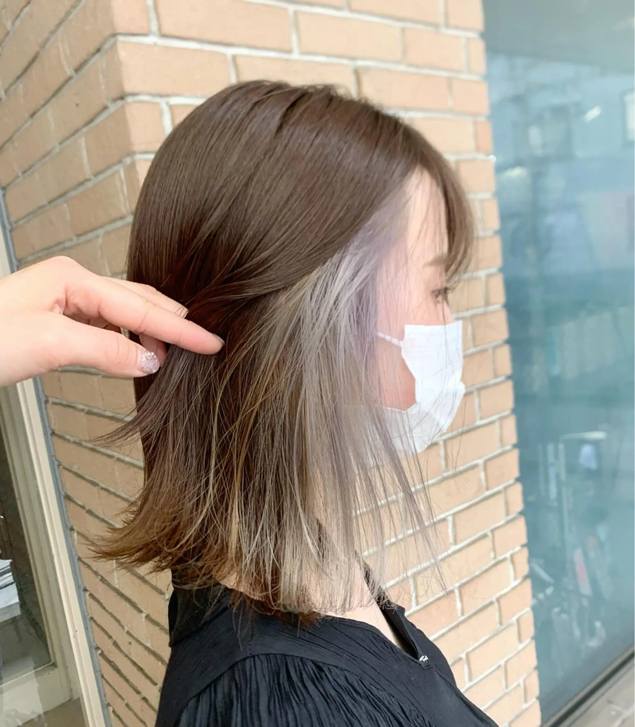 ミディアム カラー ヘアアレンジ ブリーチ ヘアカラー ピンクカラー🩷 ヘアセットＮＯ.1のヘアスタイル