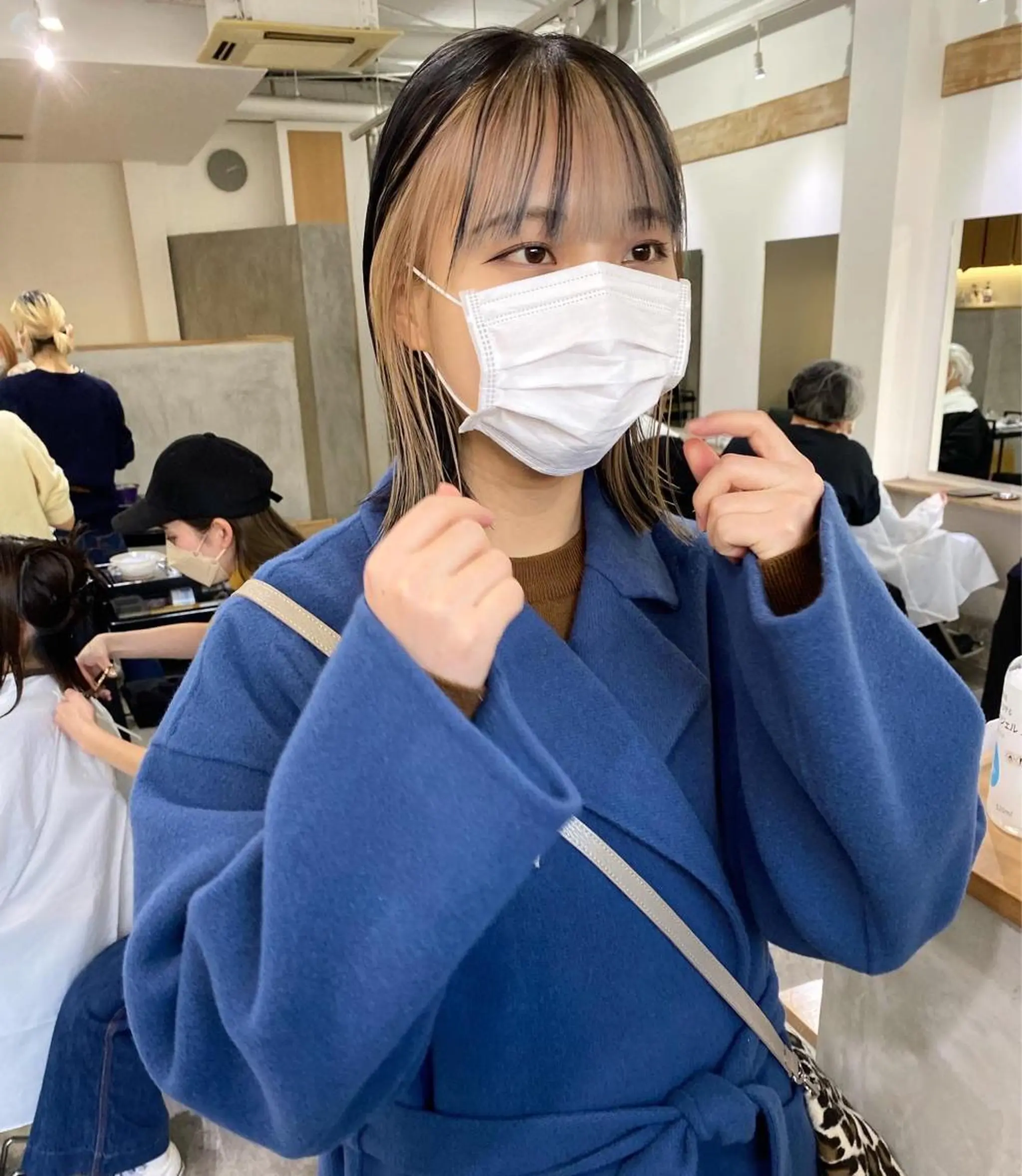 ミディアム カラー ブロンド カット ヘアカラー トリートメント 森貴裕/ベージュ/ パーマ/オリーブのヘアスタイル