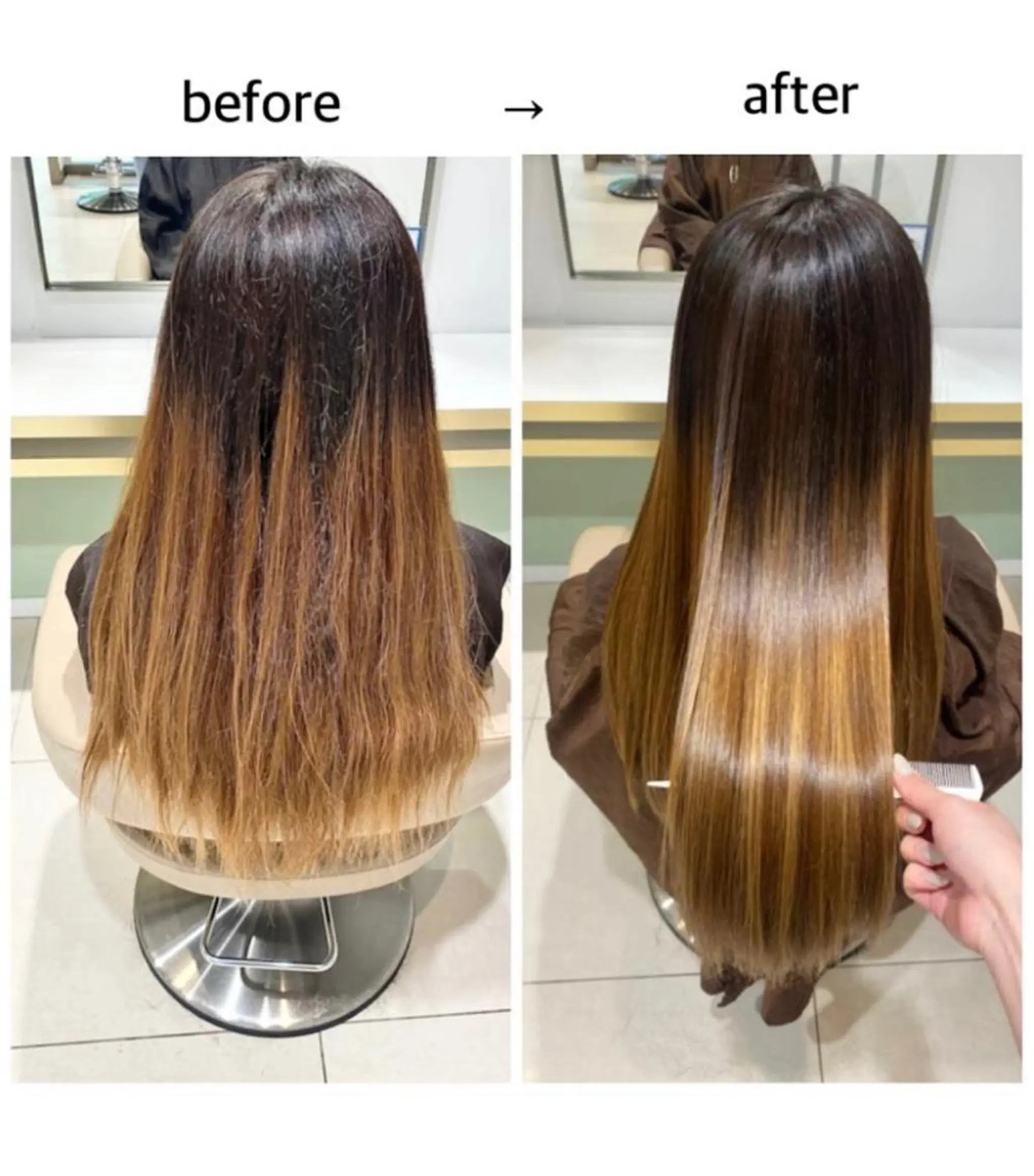 ロング 縮毛矯正 motel所属・モデルや芸能人も通う ✨マンツーマンサロンのヘアスタイル