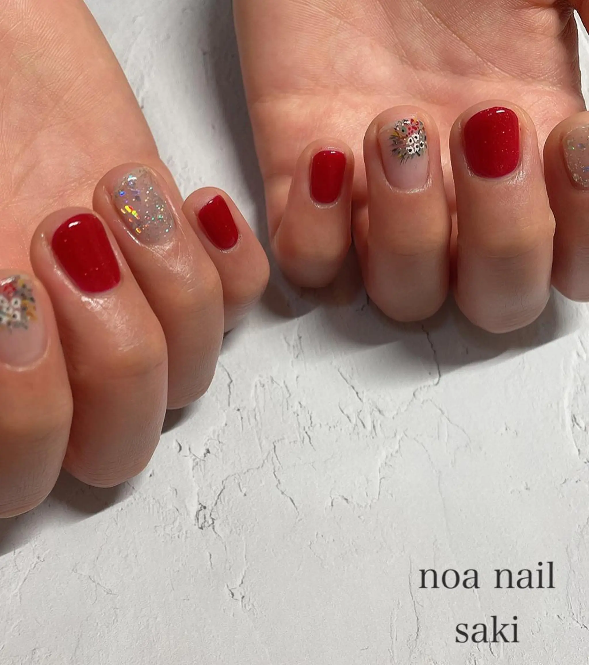 ネイル アートネイル オーロラネイル カジュアル ジェルネイル 氷ネイル・うるうるネイル nailsalon noa所属・nailist sakiのネイルデザイン