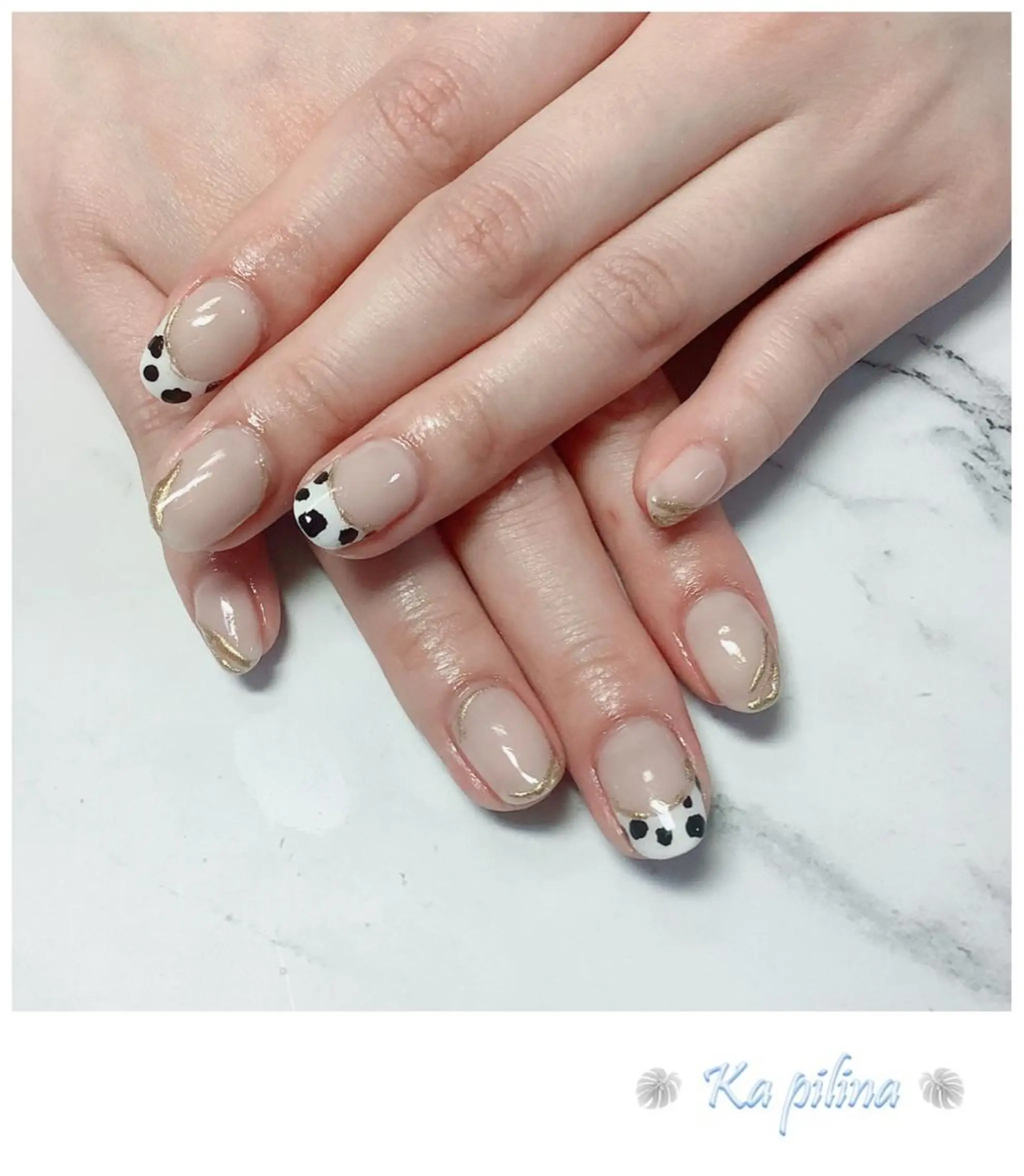 ネイル アニマル柄 ニュアンスネイル Nail salon Ka pilinaのネイルデザイン