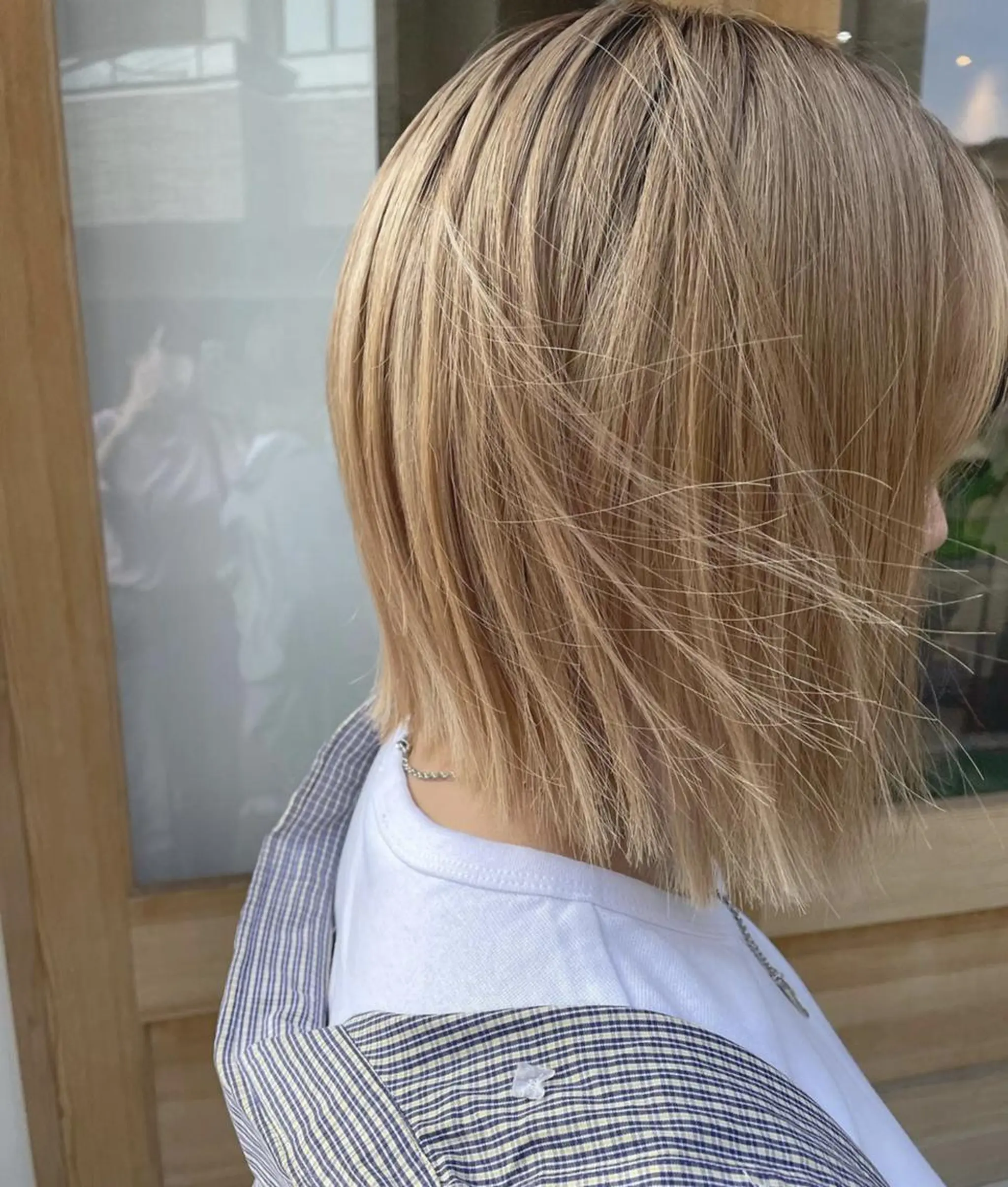 ミディアム カラー ミディアムパーマ アディクシーカラー ブリーチ ブロンド ブルーカラー カット ヘアカラー CEINE PATHのヘアスタイル