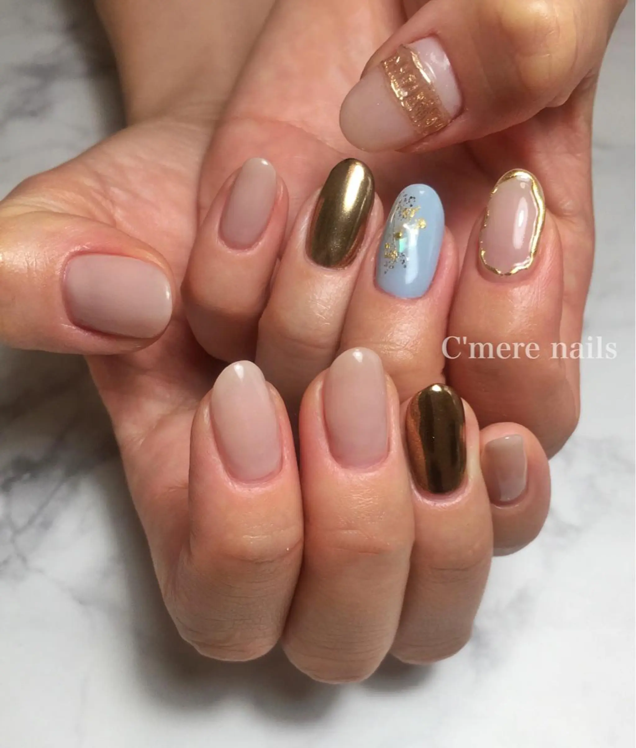 ネイル ミラーネイル ハンドネイル C'mere nailsのネイルデザイン