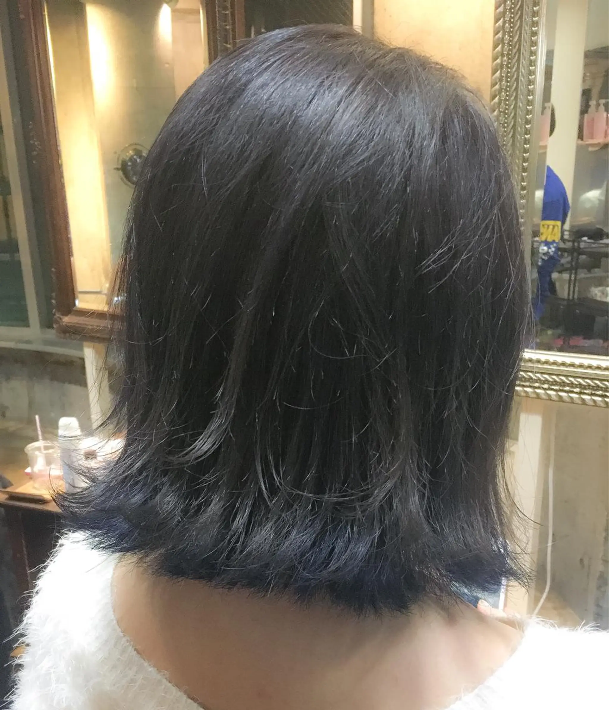 ショート カラー ダークグレー ダークグレージュ グレージュ ネイビーカラー 北條 優輝のヘアスタイル