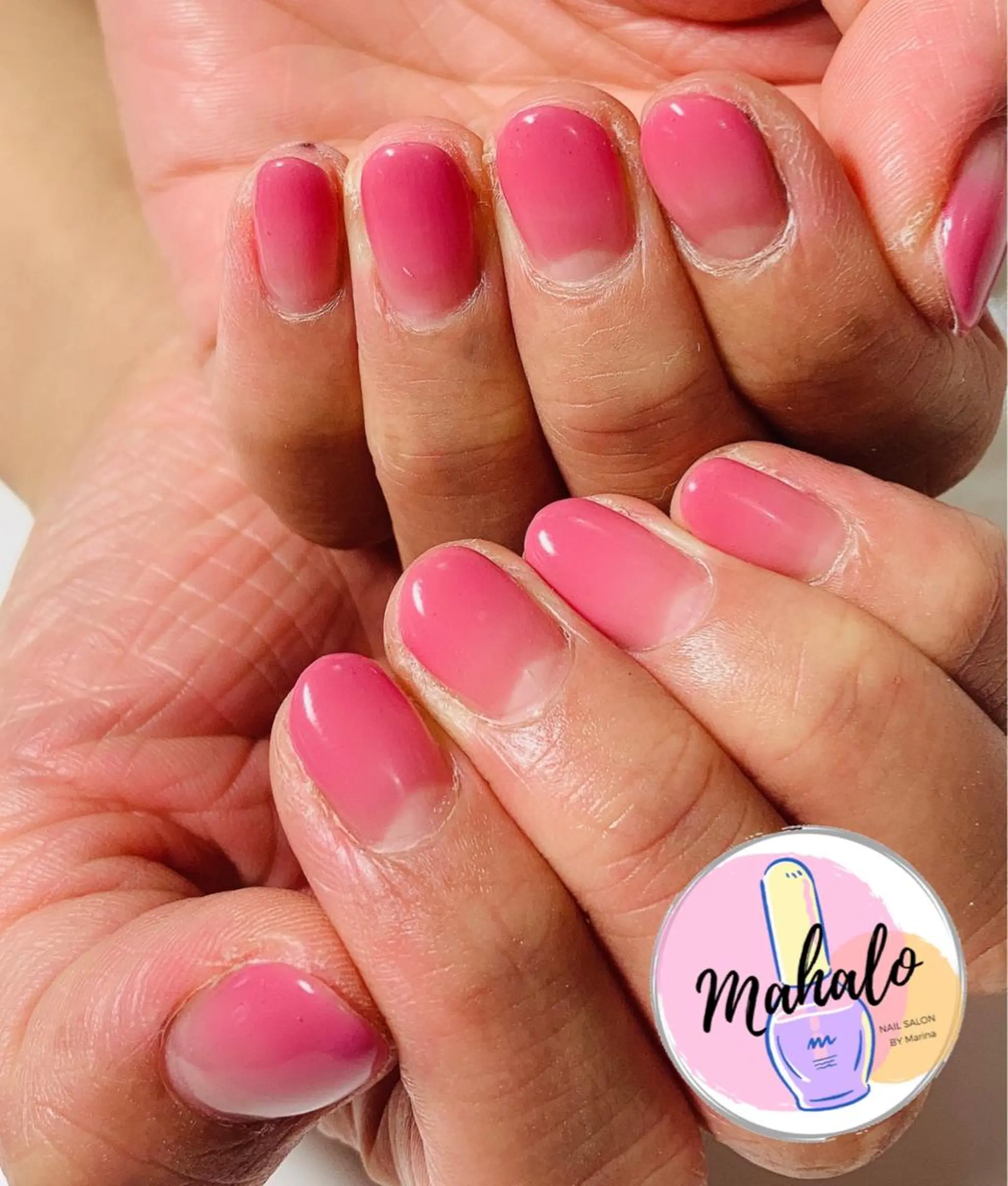 ネイル グラデーション オフィスネイル ピンク シンプルネイル Nail Salon Mahaloのネイルデザイン
