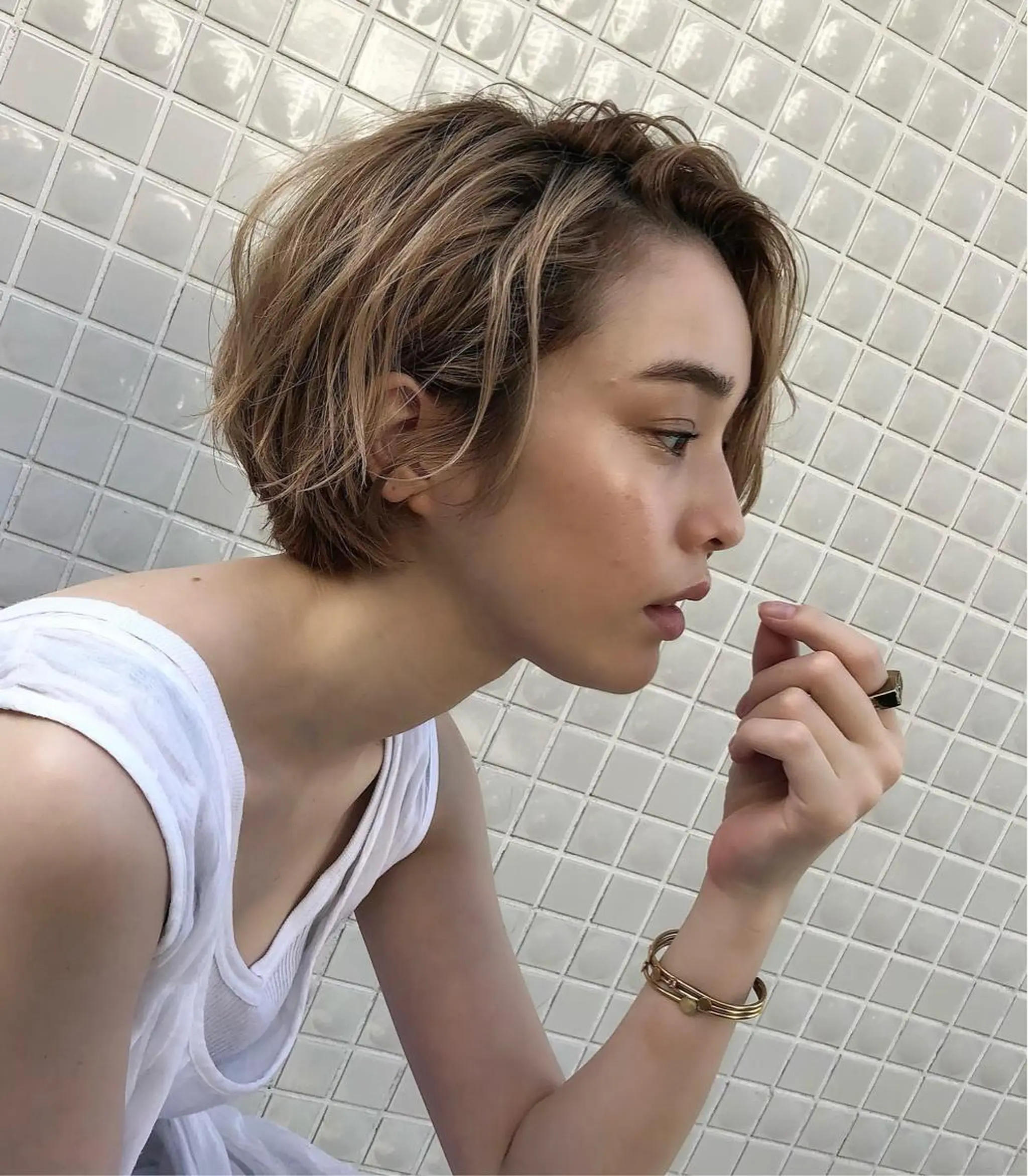 ショート パーマ カット パーマ トリートメント ally hairsalon所属・Emi .のヘアスタイル