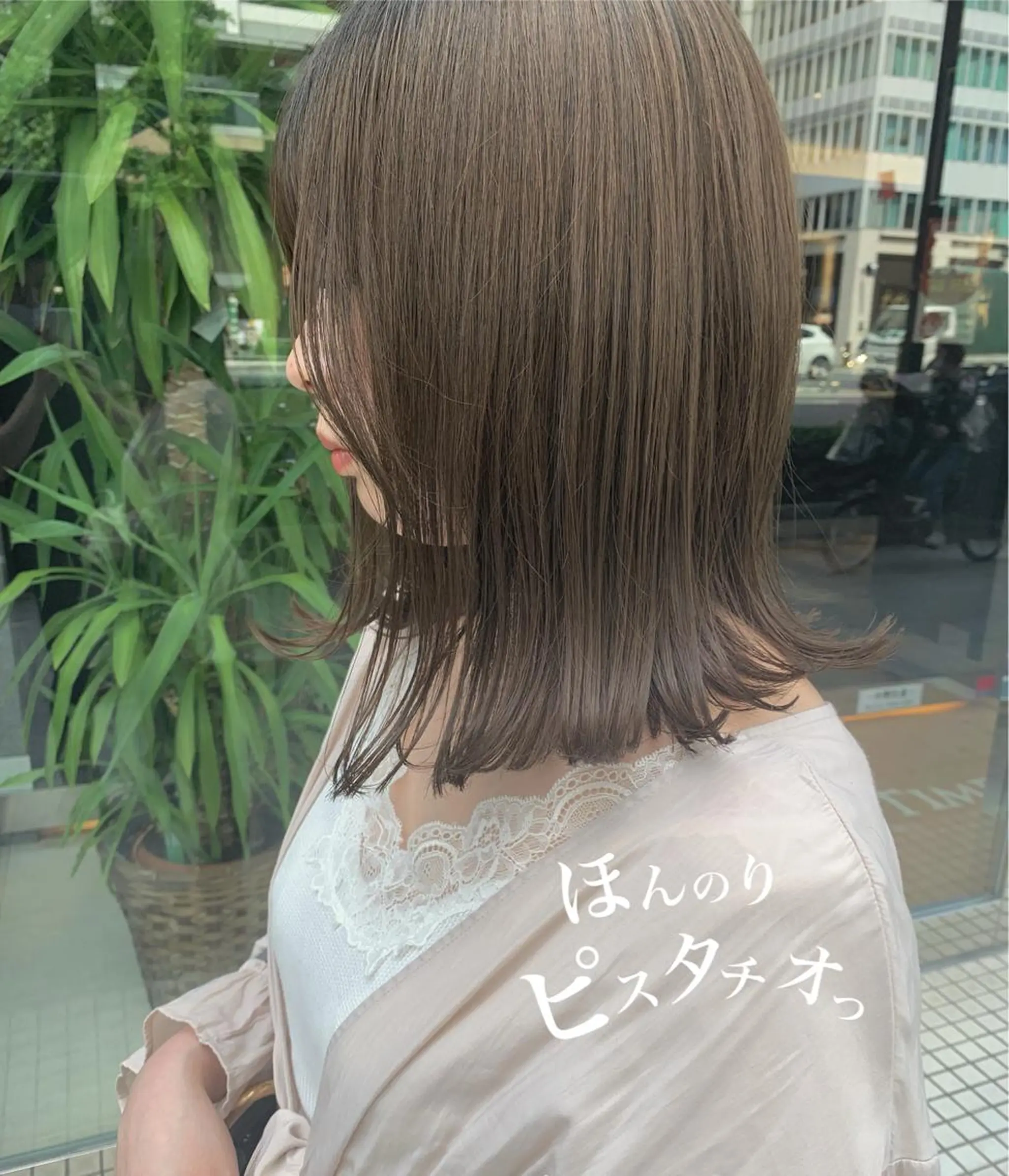 ミディアム カラー ベージュカラー 透明感カラー オレンジ くびれヘア route南堀江所属・✂️ボブの神様 北村涼✂️のヘアスタイル