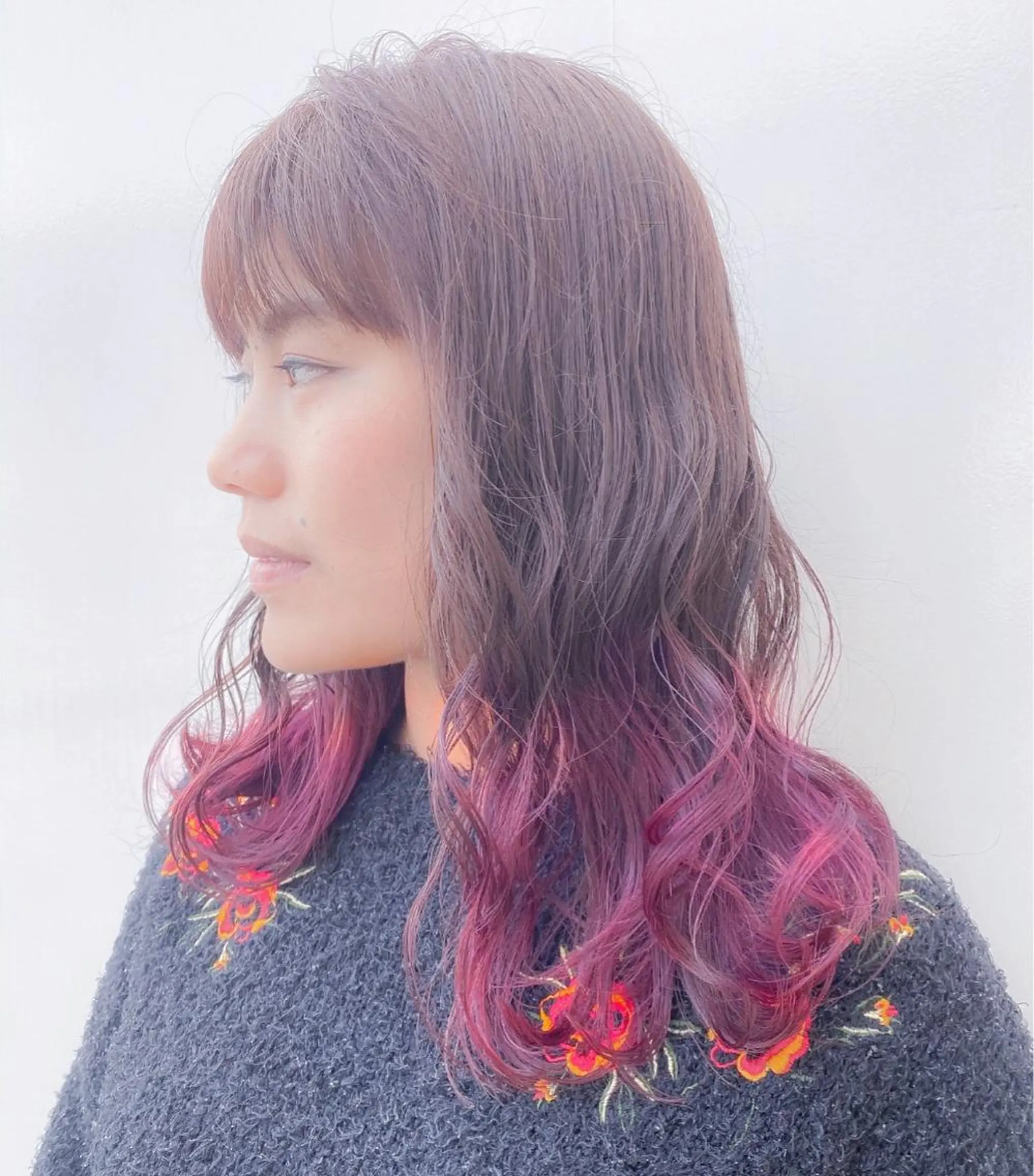 セミロング カラー 大野 あさみのヘアスタイル