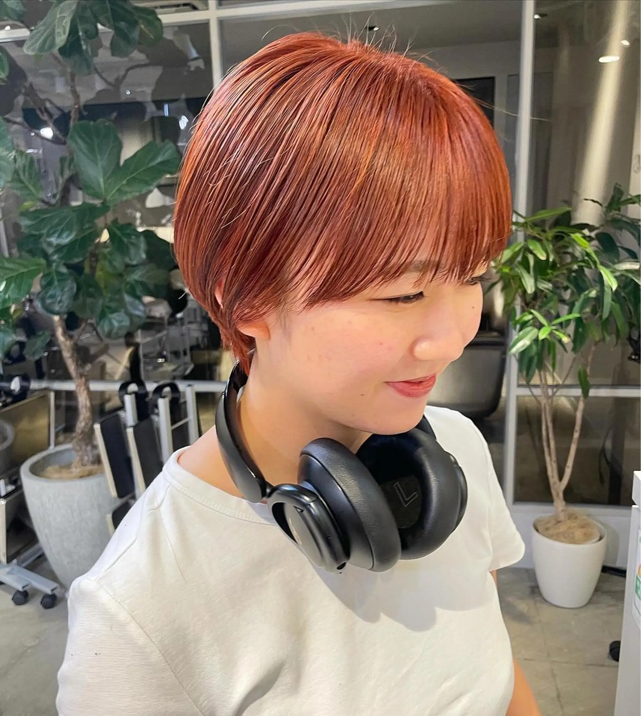 ショート カラー ダブルカラー オレンジ 斉藤 瑞恵のヘアスタイル