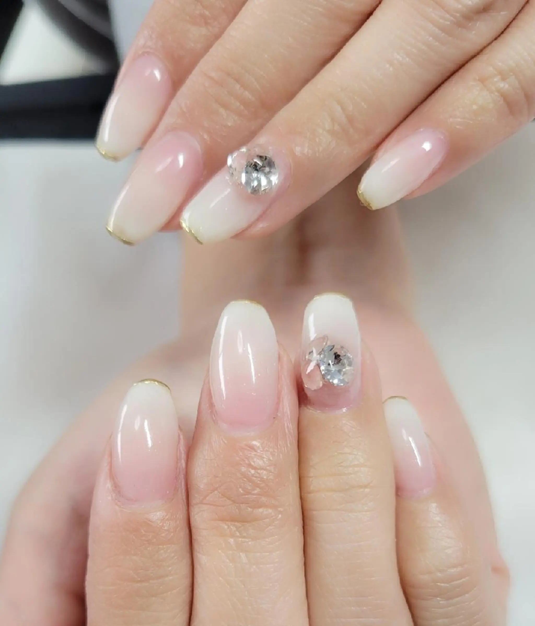 ネイル グラデーション ミラーネイル ストーンネイル Heartful nailのネイルデザイン