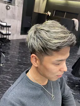 メンズカット＋メッシュキャップハイライト