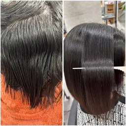 【☀️モーニングクーポン☀️】美髪矯正ストレート　一度でぴっかぴかの髪質改善ストレートパーマ+毛先カット+艶加工🫧