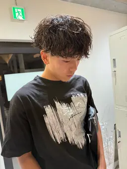 【2回目、2ヶ月以内】メンズカット＋全パーマ（ニュアンス・波巻き・ツイストスパイラル）