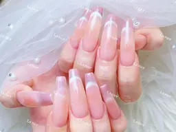 💖ハンド💖チップ長さだし10本+マグネットフレンチ+チークネイル (シェルオフあり+500円)