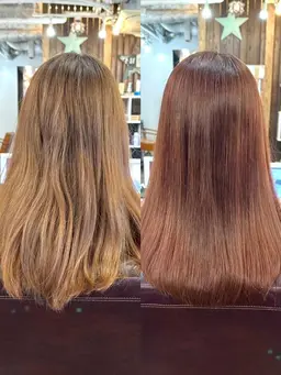 【ブリーチ毛対応】酸性アシッドストレート+フルカラー+コーティングTR