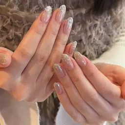 オフなし|ワンカラー・ラメグラ ネイル