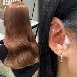 【🍎春おしゃれに🌸】透明感艶カラー＋耳つぼジュエリー10粒(片耳5粒)