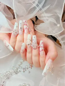 【チップ長さ出し付き】大人気🌈アート10本やり放題🎀写真持ち込み🉑（有料パーツ4つ付き）¥13000➡️12000