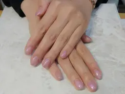 ワンカラー+ラメ、ライン(シンプルアート)