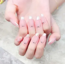 【練習モデル】自爪✨ミラーフレンチネイル🎀ハンドケア付き💅