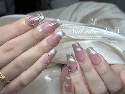 【ジェルオフ無料】ワンホンネイル/マグネットフレンチ7900円【HAND】