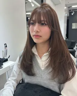 【トレンド♛︎】韓国レイヤーカット+ケア艶カラー+高保湿2stepトリートメント ロング料金なし