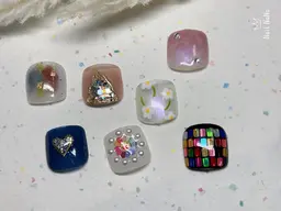 ◆フットワンカラー+親指アート ¥6,480