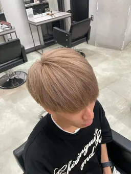 🟨【メンズカット】➕【ブリーチ込みダブルカラー】ダメージカットのケアブリーチ込み!