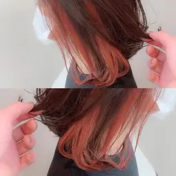 【さり気ないおしゃれヘアで大人可愛い】♥️インナーカラー+全体カラー+毛髪補修4stepトリートメント♥️