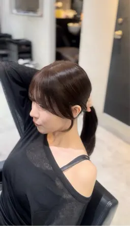 【限定価格!!】前髪顔周りカット+透明感カラー+超音波トリートメント【新宿/韓国ヘア/ロング料金無し】