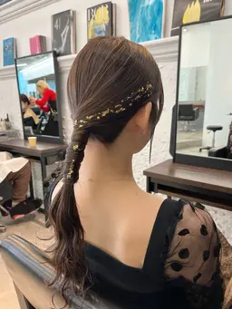 🌈結婚式お呼ばれヘアセット🌈無料で金箔を付ける特典付き✨