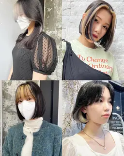 インナーカラーorフェイスフレーミング✨️スタイリング付き💙ྀིカット･トリートメント追加🆗#暖色