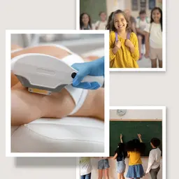 キッズ脱毛👶緊張されるお子様の為にまずは挑戦できそうな箇所を♪全身も可。10歳​〜​可。最新機器で2週に1回脱毛できます。