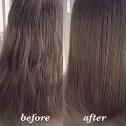 梅雨応援割引❤️強い癖も可能な髪質改善縮毛矯正ゼロアルカリトリートメントストレート+三種のtr枝毛カット付※ブリーチ毛×