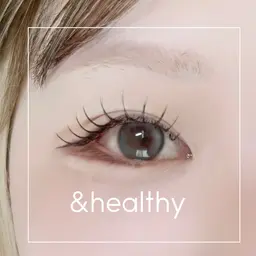 &healthy🪞アンドヘルシー(エク+パーマ)フラットラッシュ100本🪄オフ無料○
