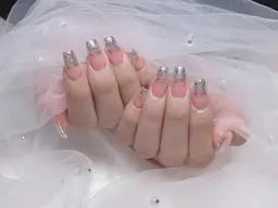 ❤️‍🔥[チップ長さだし]フッラッシュグラデーションネイル💅パーツ2つ無料