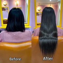 エクステ長さおへそ辺り🐻(MIX施術)シールエクステ&ちび編み込み人毛エクステ【合計60本/100g】⭕️10000円