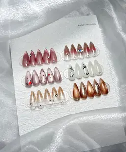 [ワンホン・韓国ネイル]🤎✨(オフ+ケア込み)パーツ付き有り