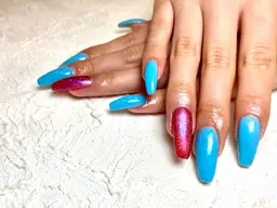 ロングチップ10本長さ出し×ワンカラー(マグ/フラッシュOK✨)×パーツ2個付🎵オフ代込