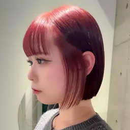 【20時以降U22限定】bobカット+高発色暖色系カラー+トリートメント