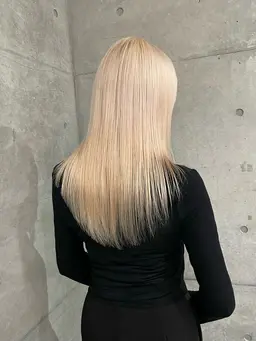 酸性ストレート ブリーチをしている方の為の縮毛矯正 [ブロンドヘアやホワイトヘアでも対応可能]