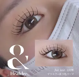 アンドヘルシー100本(オフ無料)🌷マツエクとまつパ同時施術でパッチリ感⤴️👀