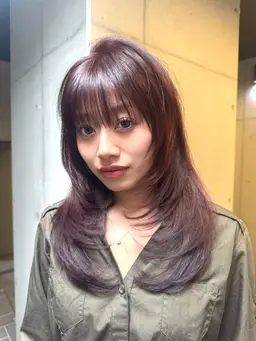 🐺顔周りが盛れる🐺韓国風カット+カラー+補習TR#ハッシュカット#レイヤーカット#ボブレイヤー