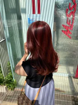 小顔カット＋リタッチカラー（全体＋1100円）＋aujuaクイックトリートメント