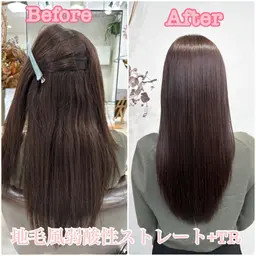 ☔️梅雨対策☔️【💗癖のない理想のサラツヤ髪💗】✨地毛風弱酸性ストレート＋TR+カット✨新規2回利用可能クーポン