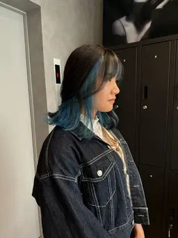 カットヘアカラートリートメント【お洒落イヤリングカラー♪】カット+インナーブリーチ+フルカラー