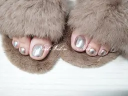 フット【オフあり⭕️】カラー＆ラメベタ塗り（何色でも🉑）マグネット、ミラー、フラッシュに変更🉑