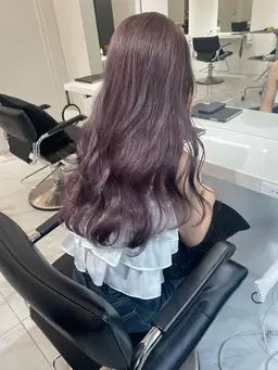 [人気No.1]ケア艶カラー＋2STEPトリートメント＋小顔前髪顔周りcut ロング料金なし