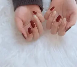 ハンドネイル 甘皮ケア込み ワンカラー