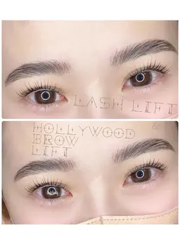 ラッシュリフトとハリウッドブロウリフトのセットで垢抜け